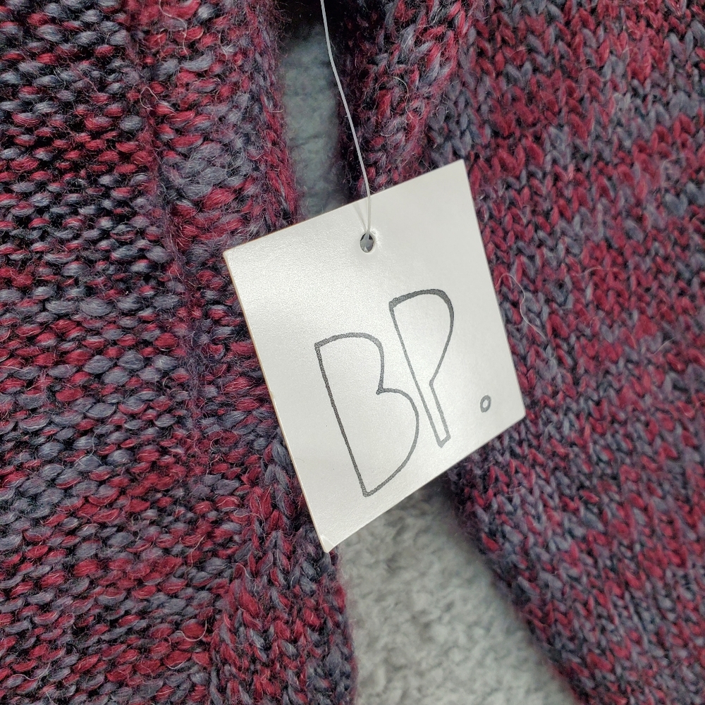 BP Knit Sweater Cowl Neck Womens XS Maroon Gray - Picture 4 of 13